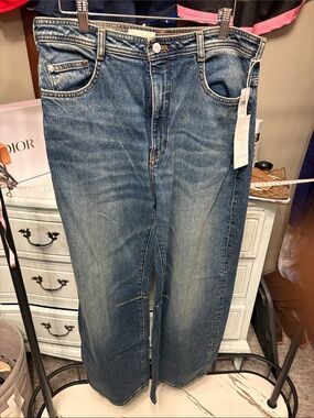 Anthropologie Faded Blue Wide-Leg Jeans